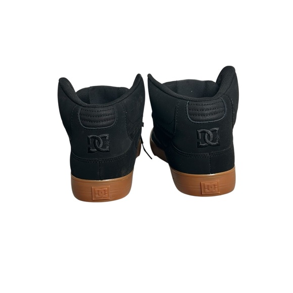 DC Men's Pure High-Top WC Skate Shoes Black Leather Suede Gum Size 8.5 - Picture 3 of 8